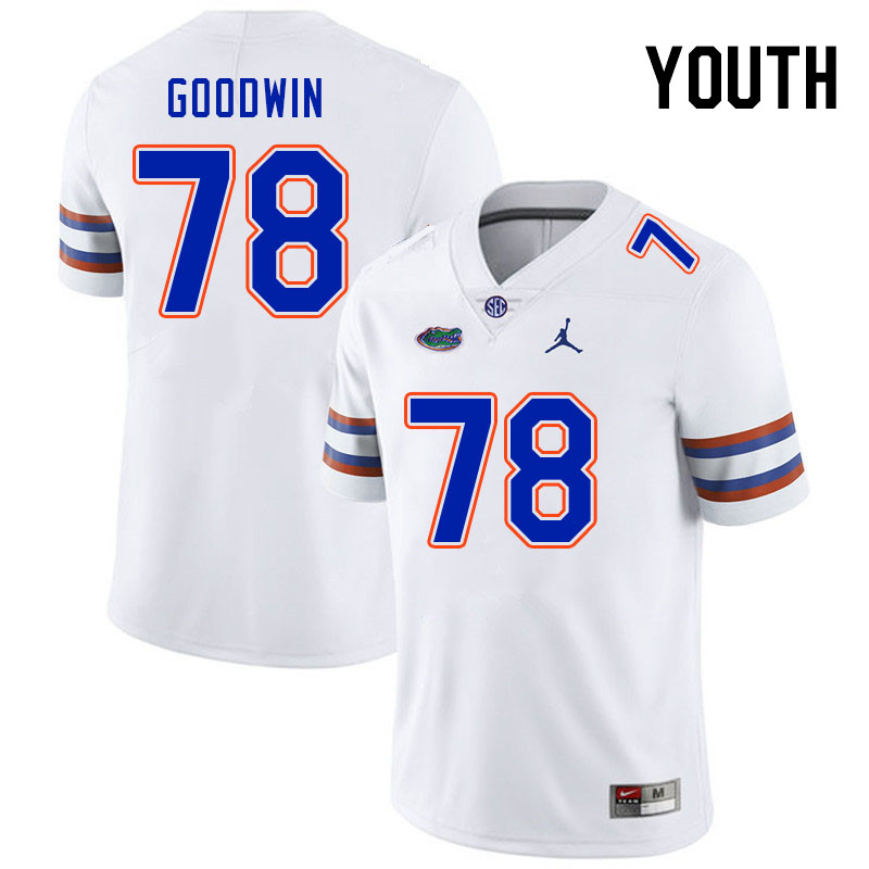 Youth #78 Kiyaunta Goodwin Florida Gators College Football Jerseys Stitched-White